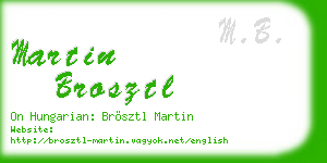 martin brosztl business card
