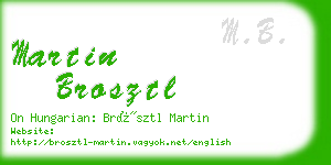 martin brosztl business card